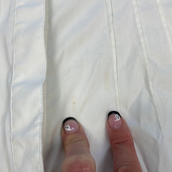 Lafayette 148 Pintuck Seams Ivory Career Button Front Dress Shirt Sz 14 - Picture 7 of 11